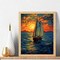 Paint by Numbers for Adults - DIY Adult Paint by Number Kits Painting on Canvas Sailboat Painting by Numbers for Beginners, Sunset Landscape Art Craft Kits for Adults (16x20 Inch)